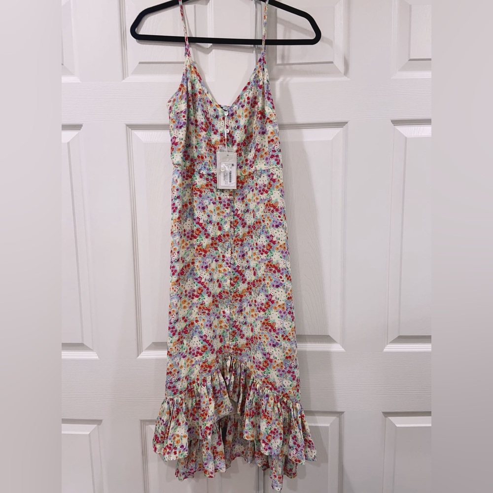 NWT Rails Frida Floral Asymmetric-Hem Midi Dress Size XS